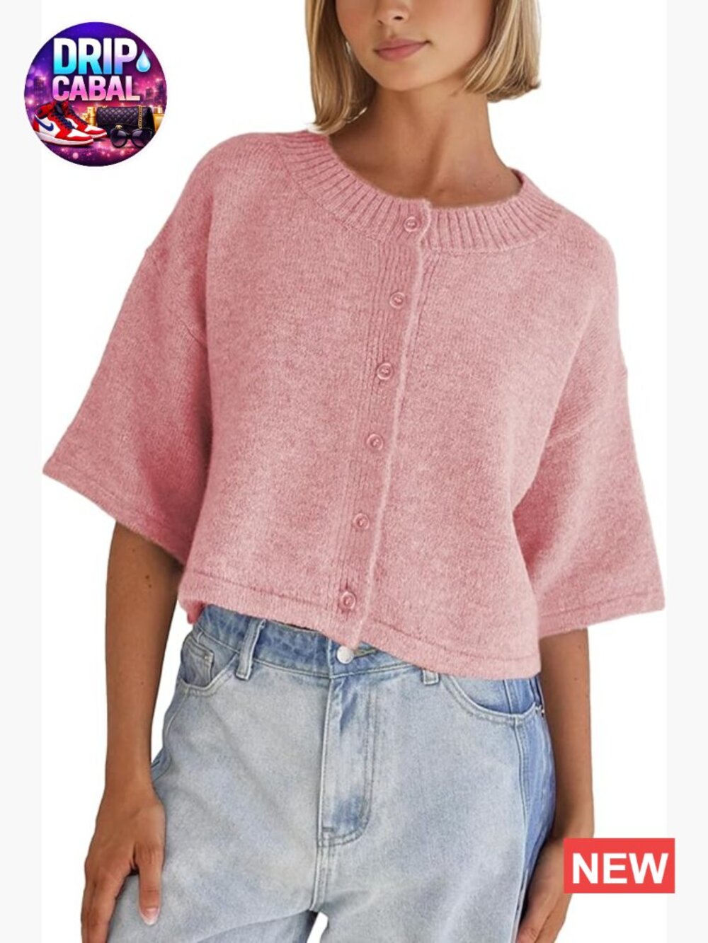 Lightweight Cropped Cardigan Button Up Knitwear
